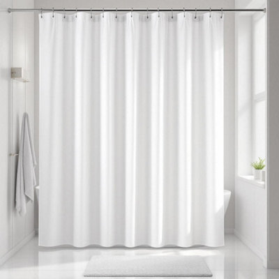White Polyester Shower Curtain 300X200Cm - image 1