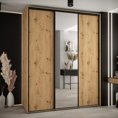 Arte Generous Oak Artisan Cannes Iii Sliding Door Wardrobe 200Cm - Elegant Storage For Large Rooms - image 1