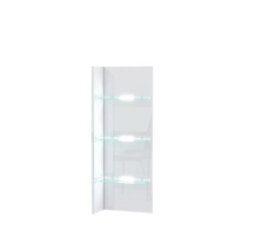 Furneo White Floating Display Cabinet Wall Unit Shelf High Gloss & Matt Clifton 09 White Led Lights - thumbnail 4