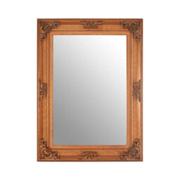Orsina Baroque Rectangle Gold Wall Mirror,decorative Wooden Frame Mirror For Console Table,antique Floral Mirror