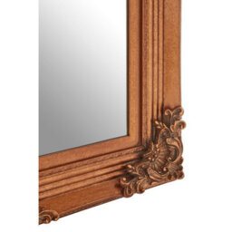Orsina Baroque Rectangle Gold Wall Mirror,decorative Wooden Frame Mirror For Console Table,antique Floral Mirror - thumbnail 4