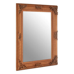 Orsina Baroque Rectangle Gold Wall Mirror,decorative Wooden Frame Mirror For Console Table,antique Floral Mirror - thumbnail 2