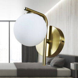 First Choice Lighting Set Of 2 Grosvenor  - Satin Brass Wall Lights With Glass Globes - thumbnail 7