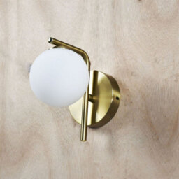 First Choice Lighting Set Of 2 Grosvenor  - Satin Brass Wall Lights With Glass Globes - thumbnail 5