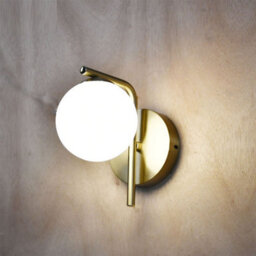 First Choice Lighting Set Of 2 Grosvenor  - Satin Brass Wall Lights With Glass Globes - thumbnail 3