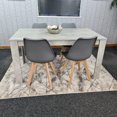 Dining Table With 4 Chairs, Dining Table Room Set 4, Kitchen Set Of 4, Grey Table, 4 Grey Tulip Chairs, Kosy Koala - image 1
