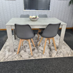 Dining Table With 4 Chairs, Dining Table Room Set 4, Kitchen Set Of 4, Grey Table, 4 Grey Tulip Chairs, Kosy Koala - thumbnail 1