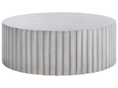 Wyld And Coco Accent Outdoor Coffee Table Grey Fibreglass Mgo 117Cm Uv-Resistant - image 1
