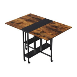 Foldable Dining Table Kitchen Compact Drop Leaf Table Slim And Large - thumbnail 1
