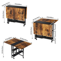 Foldable Dining Table Kitchen Compact Drop Leaf Table Slim And Large - thumbnail 2