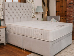 Divan Base Direct Opal Deluxe Orthopaedic Sprung Divan Bed Set 2Ft6 Small Single 2 Drawers Side  - Plush Light Silver - thumbnail 5