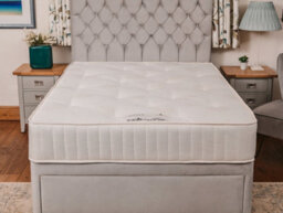 Divan Base Direct Opal Deluxe Orthopaedic Sprung Divan Bed Set 2Ft6 Small Single 2 Drawers Side  - Plush Light Silver - thumbnail 3
