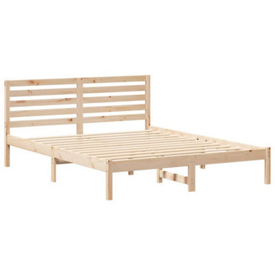 Berkfield Modern With Headboard Brown 160 X 200 Cm Solid Pine Wood - image 1