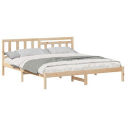 Berkfield Modern With Headboard Brown 160 X 200 Cm Solid Pine Wood - thumbnail 3
