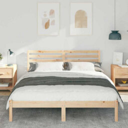 Berkfield Modern With Headboard Brown 160 X 200 Cm Solid Pine Wood - thumbnail 4