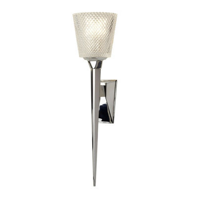 Contemporary Wall Light With Cut Glass Shade And Polished Chrome Finish