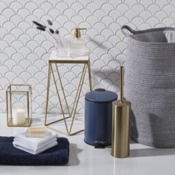 GoodHome Cavalla Steel Gold Effect Toilet Brush & Holder - thumbnail 5