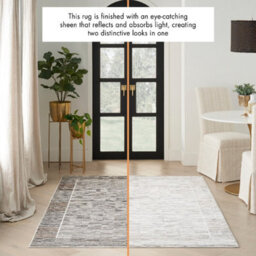Charcoal Grey Bordered,abstract Modern Easy To Clean Rug For Bedroom & Living Room-160Cm X 221Cm - thumbnail 3