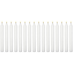 "SolaDirect White Table Household Dinner Tapered Candles, Decorative Household Candles, 6 Hours Burning Time, 18Cm / 7"" Long (Pack Of 16)" - thumbnail 1