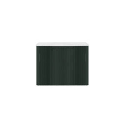 Royal Bathrooms Avenza 600mm Deep Moss Green Wall Hung Bathroom  Vanity Unit 1 Drawer Carrara White Undrilled Worktop & No Basin - thumbnail 6