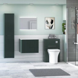 Royal Bathrooms Avenza 600mm Deep Moss Green Wall Hung Bathroom  Vanity Unit 1 Drawer Carrara White Undrilled Worktop & No Basin - thumbnail 4