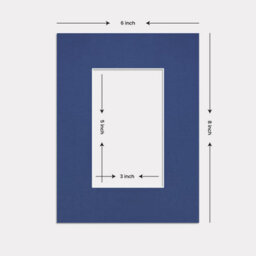Ak Frames 8X6 Blue Picture Mounts To Fit 5X3 Aperture Size - Mount Board Only (No Frame Included) - thumbnail 3