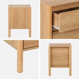 Sweeek - Pair Of Wood Decor Bedside Table 2 Drawers Harmony Natural 42X42X55 Cm - thumbnail 5