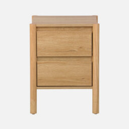 Sweeek - Pair Of Wood Decor Bedside Table 2 Drawers Harmony Natural 42X42X55 Cm - thumbnail 4