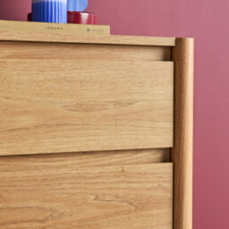 Sweeek - Pair Of Wood Decor Bedside Table 2 Drawers Harmony Natural 42X42X55 Cm - thumbnail 7