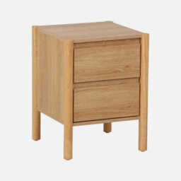 Sweeek - Pair Of Wood Decor Bedside Table 2 Drawers Harmony Natural 42X42X55 Cm - thumbnail 2