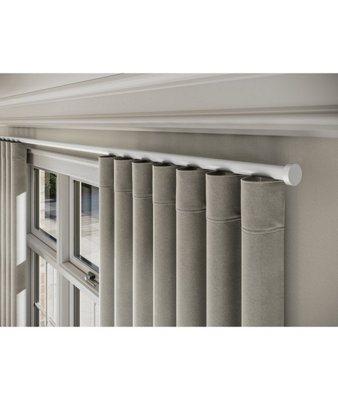 28mm Styleline  Gliding Curtain Pole Set With Stud End - White, 120Cm - image 1