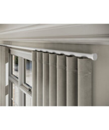 28mm Styleline  Gliding Curtain Pole Set With Stud End - White, 120Cm