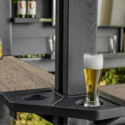 Keter Bar Gazebo 7Ft Outdoor Bar Shelter With Counter & Stemware Rack Sliding Panels, Weather-Resistant Resin, 230X200Cm - thumbnail 3