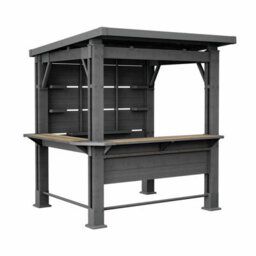 Keter Bar Gazebo 7Ft Outdoor Bar Shelter With Counter & Stemware Rack Sliding Panels, Weather-Resistant Resin, 230X200Cm - thumbnail 7