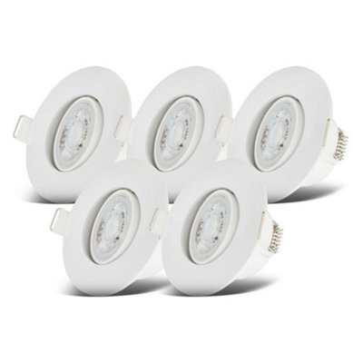 B.k.licht Set Of 5 Bathroom Recessed Lights Led Downlights Spotlights Ip65 Warm White 4,9W 480Lm