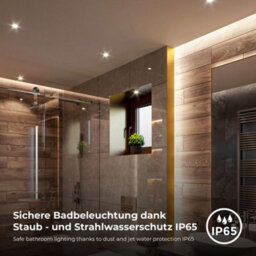 B.k.licht Set Of 5 Bathroom Recessed Lights Led Downlights Spotlights Ip65 Warm White 4,9W 480Lm - thumbnail 4