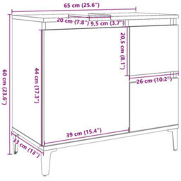 Vidaxl Bathroom Cabinet Grey Sonoma 65X33X60 Cm Engineered Wood - thumbnail 3