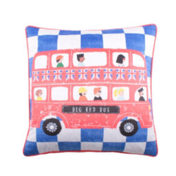Bedlam On The Move Blue Velvet Filled Cushion