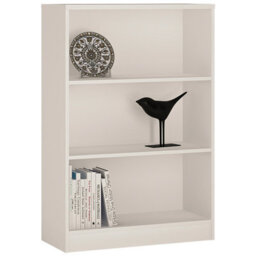 Furniture To Go 4 You Medium Wide Bookcase In Pearl White - thumbnail 1