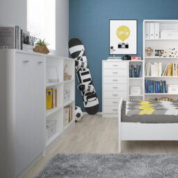 Furniture To Go 4 You Medium Wide Bookcase In Pearl White - thumbnail 3