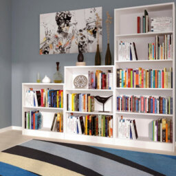 Furniture To Go 4 You Medium Wide Bookcase In Pearl White - thumbnail 4