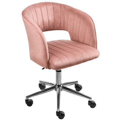 Beliani Desk Chair Katonah Velvet Pink - image 1