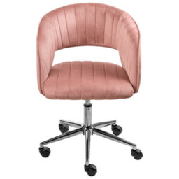 Beliani Desk Chair Katonah Velvet Pink - thumbnail 4