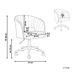 Beliani Desk Chair Katonah Velvet Pink - thumbnail 3