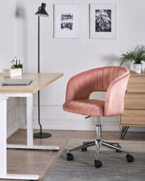 Beliani Desk Chair Katonah Velvet Pink - thumbnail 2