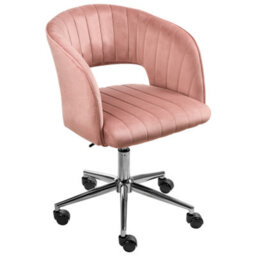 Beliani Desk Chair Katonah Velvet Pink - thumbnail 1