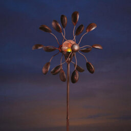 Gemini Garden Wind Spinner With Solar Powered Crackle Globe - Outdoor Garden Decoration With Multicoloured Led Light - H130Cm - thumbnail 8