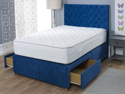 Divan Base Direct Artisan Luxury Platform Top Divan Bed Base Only 5Ft King Size 2 Drawers End - Plush Marine - thumbnail 2