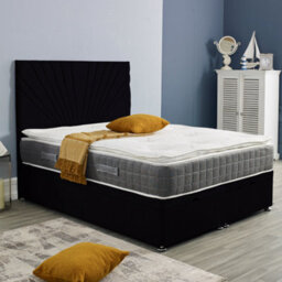 Urban Textures Ottoman Bed Sunrise End Lift: Plush Velvet Black - thumbnail 1