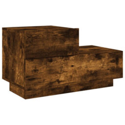 Vidaxl Bedside Cabinet With Led Lights Smoked Oak 70X36X40.5 Cm - thumbnail 5